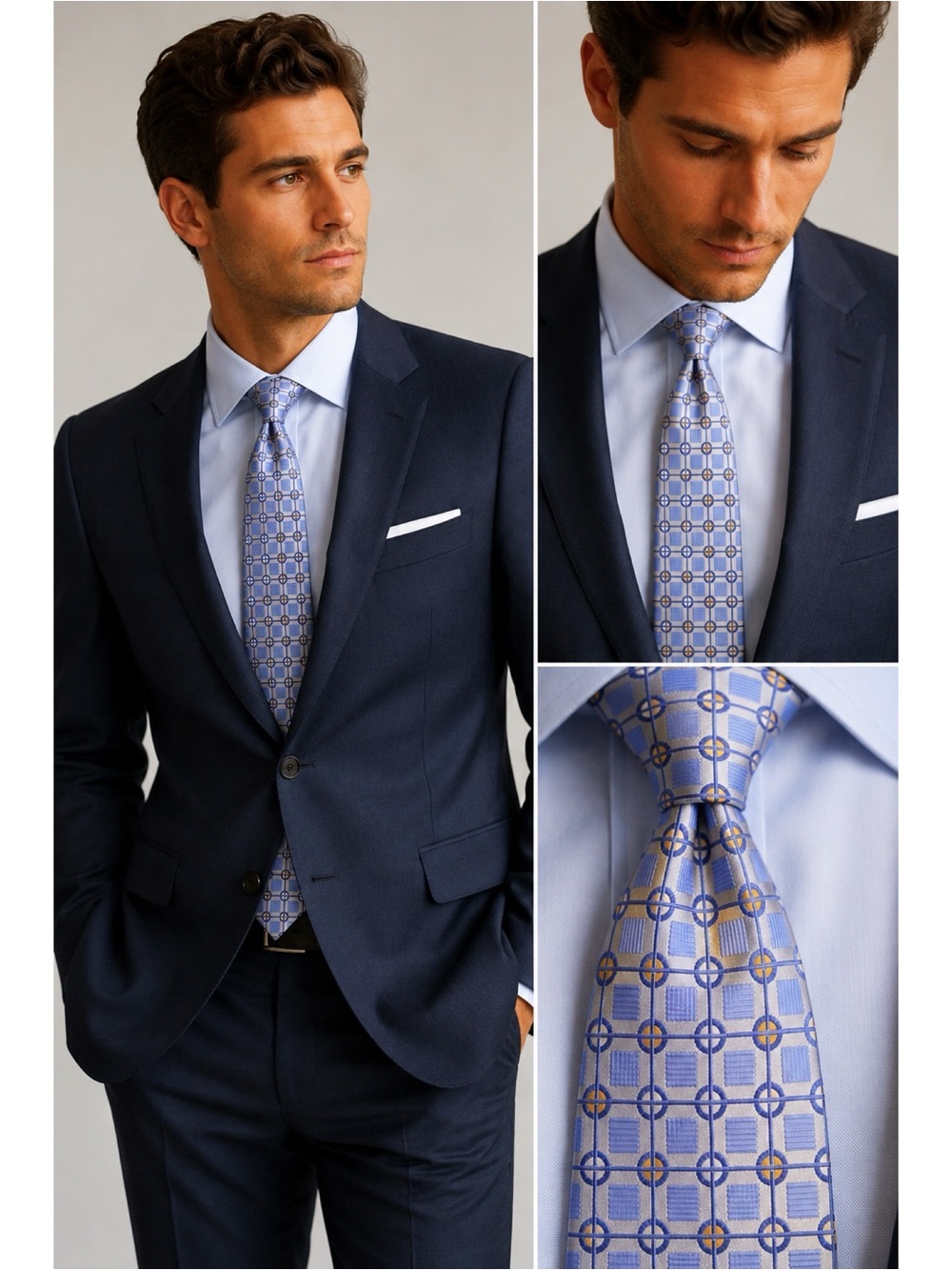 XMI Platinum Silk Printed Tie
